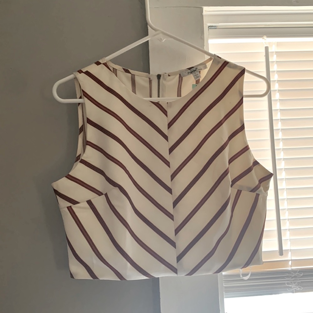 White striped crop top